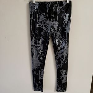 Leggings Steel Grey Shiny Wet Lacquer Look Stretchy S-M